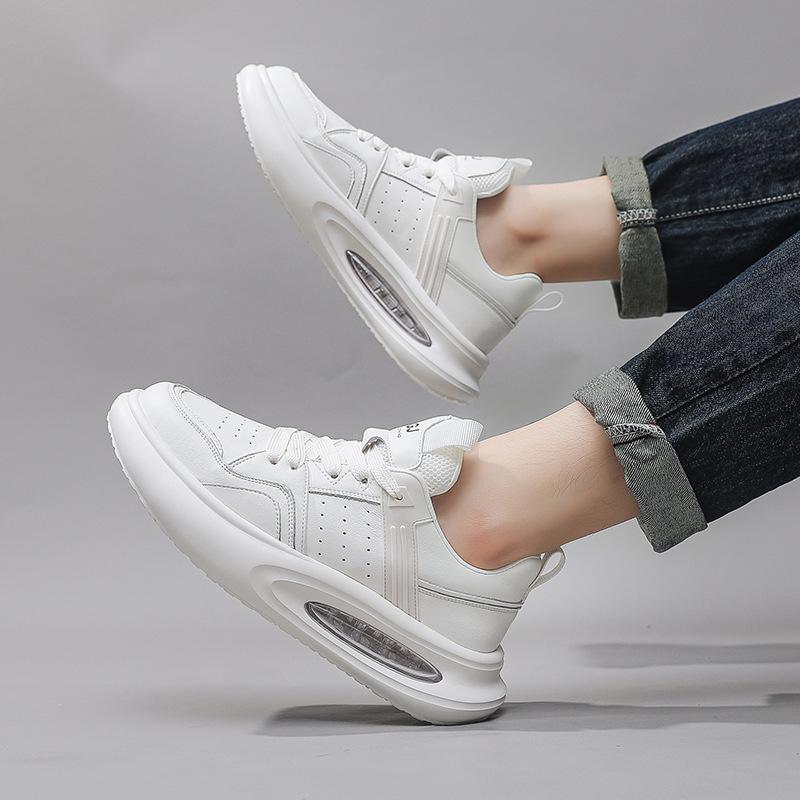 Shoes Men's Spring and Autumn Air Cushion Shoes Men's Inner Height Increasing Small White Shoes Breathable Casual Sports Thick-soled Daddy Shoes