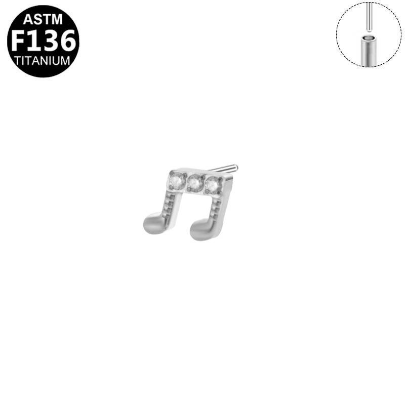 Fashionable Zirconia Ear Stud: F136 Titanium Style