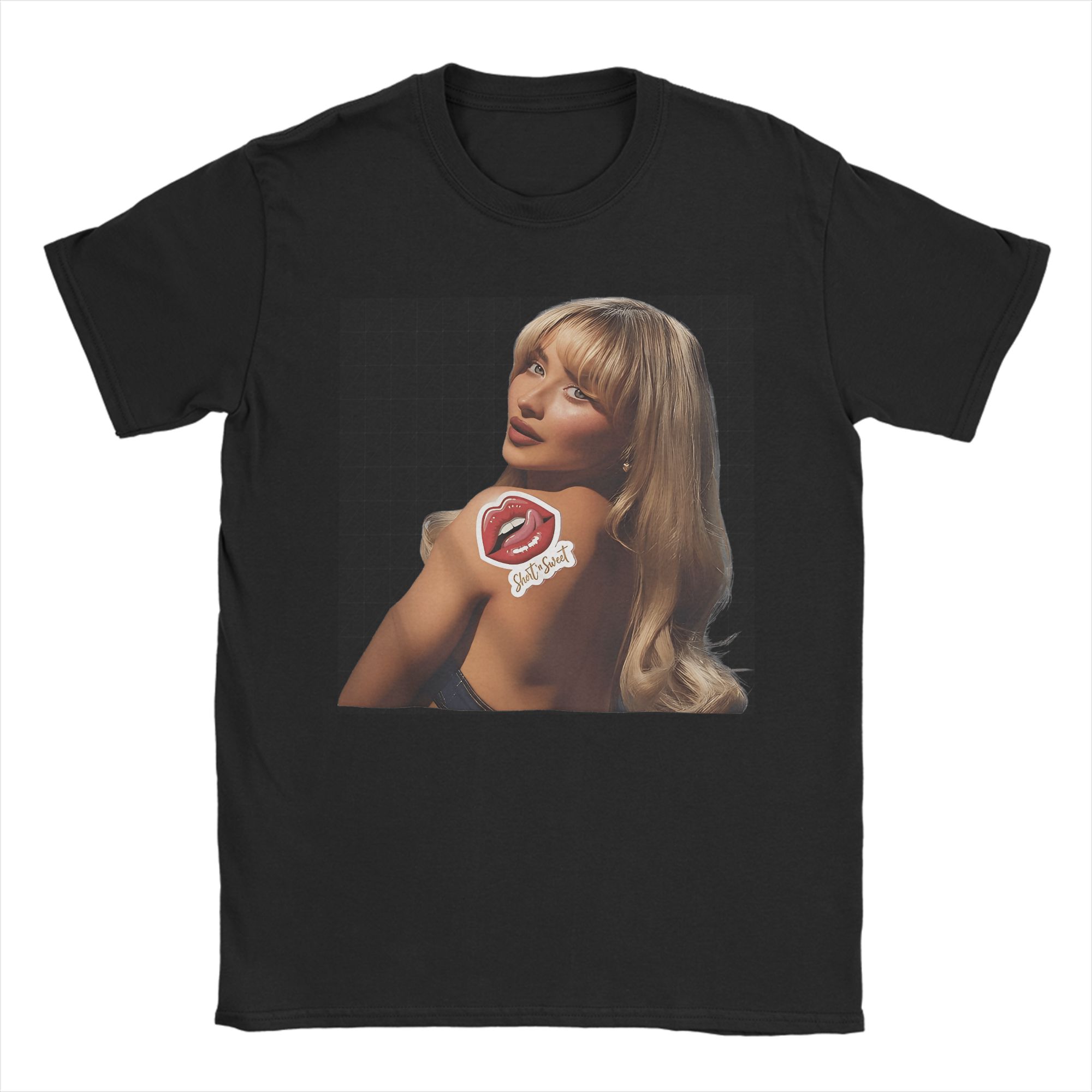 Blonde Woman Lips Graphic T-shirt XL