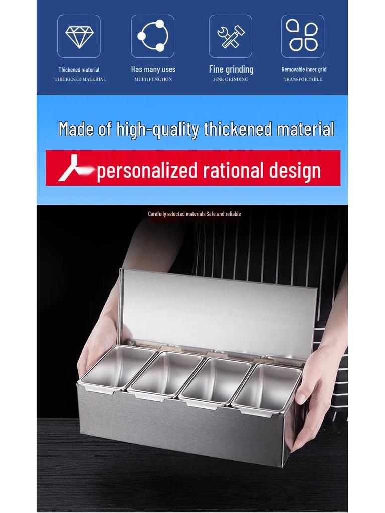 Gewürzbox aus Edelstahl mit Klappdeckel für Küchen- und Restaurantgebrauch