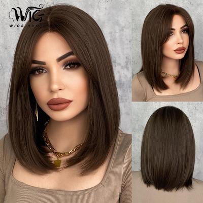 New Ladies Wig 38cm Hair Pure Handwoven Lace Wig Simulated Hair Short Hair Short Straight Hair Rose Hair Net Headwear Full Headwear Natural Real Wig