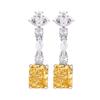 Autumn And Winter Jewelry High Carbon Diamond Ice Flower Cut Copper Inlaid Yellow Diamond Sugar Cube Set Female Lead Stone 8 * 10