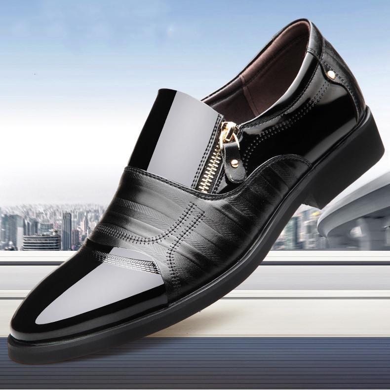 Low Heel Men's Formal Shoes Non Slip Slip-on Footwear Clothing Leather Not Casual High Quality Fashion Suit 39 Social Shoe Male