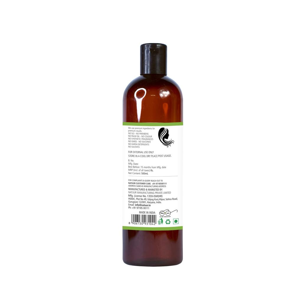 NATUUR - Amla, Reetha, Shikakai, Bhringraj & Methidana Black Shampoo - 500ml | Promotes Hair Growth | Purifies Scalp | Controls Hair Fall | Unisex