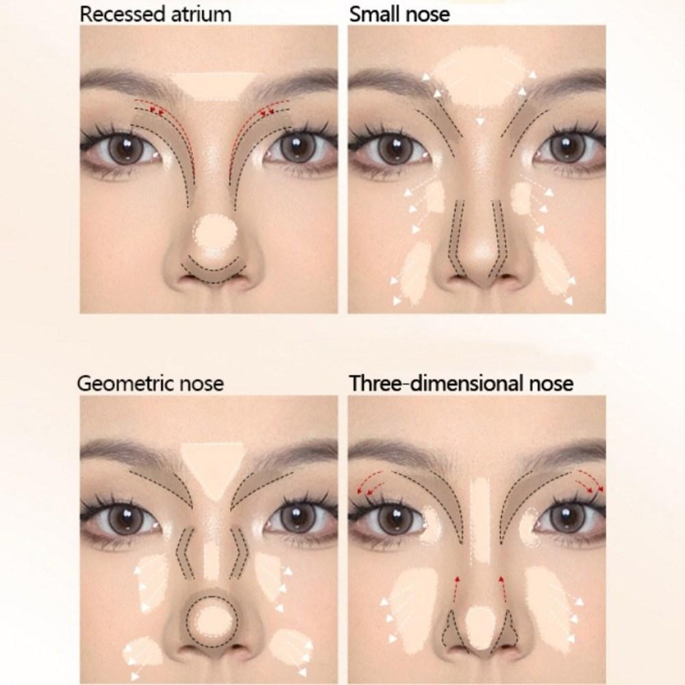 Iluminador VEECCI Highlight Contour Palette Sombra de Nariz Iluminadora Matte Maquiagem Cor Natural Longa Duração Perolada 8g