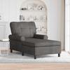 Lounge Chaise Longue with Cushions Black 91 X 157 X 91 Cm Faux Leather