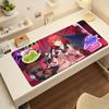 Gaming Mouse Pad Large Desk Mat Antislip Stitched Edges Stylish Red Anime Print Extended Keyboard Mat for Gamer Office