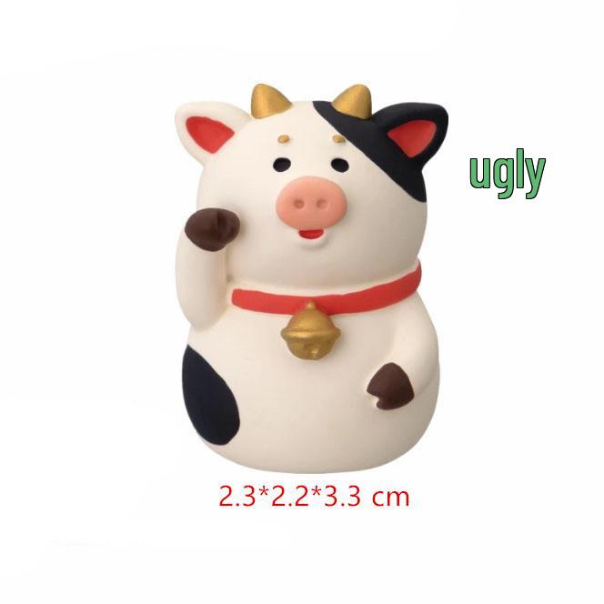 Japanese New Year Horse Zodiac Miniature: Cat Zakka Resin Craft Desktop Ornament