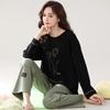 Pure Cotton Pajamas Women'S Cotton Long-Sleeved Trousers Women'S Casual Loungewear Set