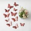 12 Pcs 3 Layers Wing Butterfly Wall Decor Removable 3D Hollow Butterfly Wall Decals for Crafts Home Bedroom Baby Shower Birthday Party Cake Decoration