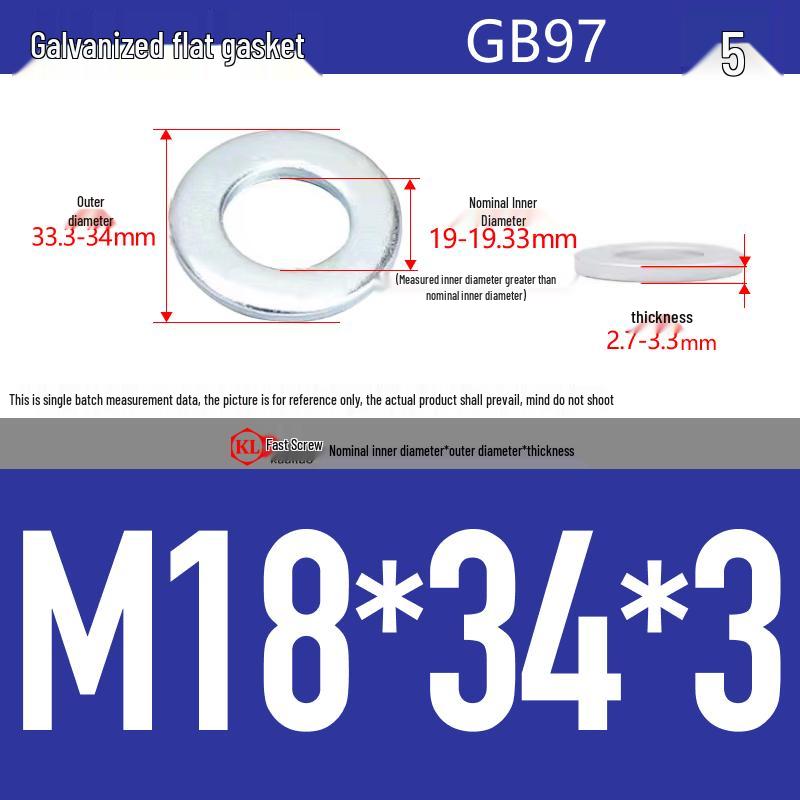 Galvanized Hex Nuts, Flat Washers, Spring Washers in M2-M48, Blue and White Zinc Coated