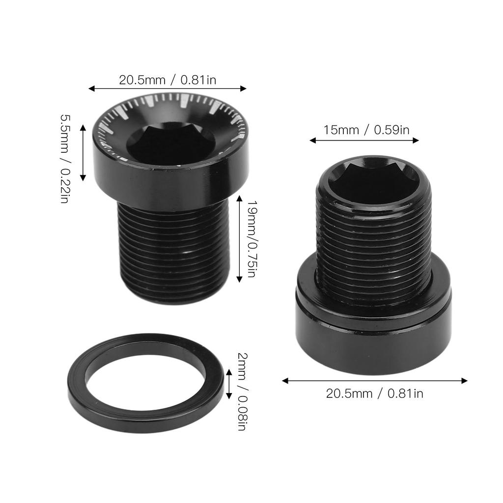 2Pcs Bike Crank Screw Spline Centre Shaft Aluminium Alloy High Strength Anticorrosion Sturdy   Bike Crank Cover