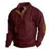 Men's Pullover for Autumn and Winter, Suede Lapel Striped Sweatshirt, Casual Striped Knitted Shirt for Young People