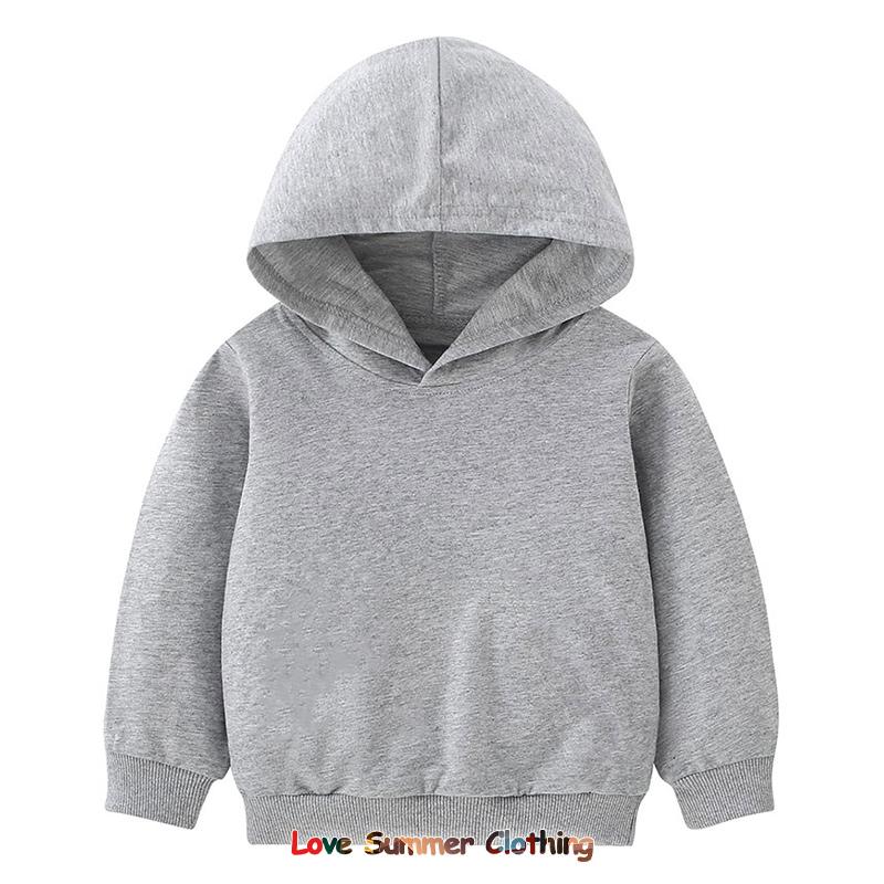 Herbst Neuheiten Einfarbig Kinder Hoodie Pullover Hoodie Regenbogenfarben Kinder Pullover Hoodie Alter 4-14 Atmungsaktives Polyester Mädchenbekleidung Langarm