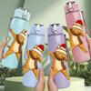 1PC Dancing Monkey Christmas 750ml Color Plastic Sports Water Bottle Leakproof Flip Straw Lid Suitable for Sports Office Home Use