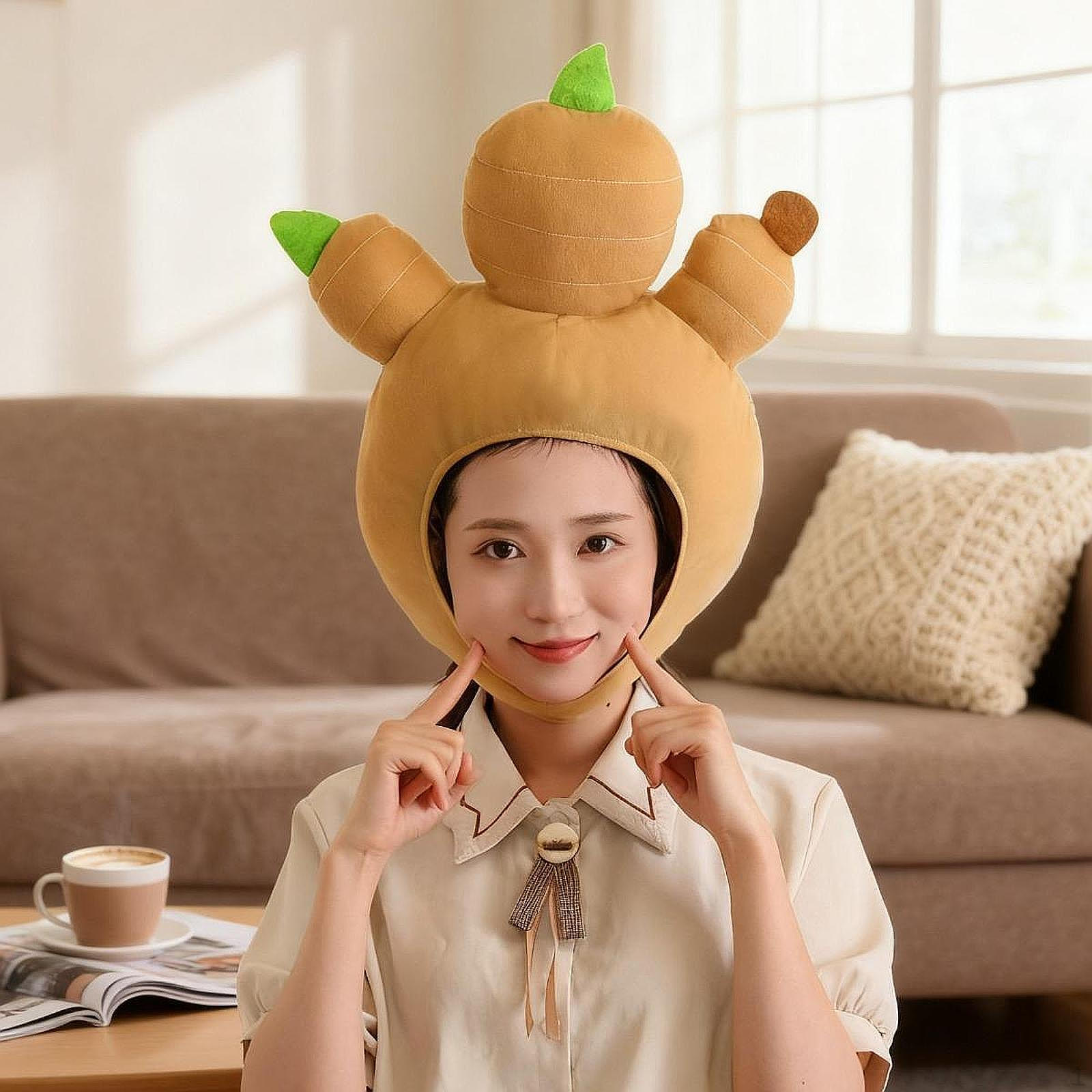 

Имбирная шляпа Теплая женская головная одежда для вечеринки Зима Косплей День рождения Праздник