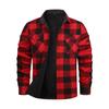 Neuartiges Thermoshirt mit Fleece-Futter für Herren; verdichtetes, gebürstetes Flanell-Karoshemd mit Fleece-Futter; langärmlig