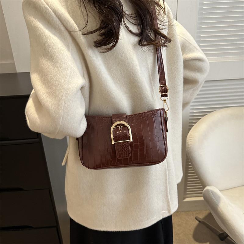 Trendy Pu Small Crossbody Bag For Women With Crocodile Pattern And Elegant Stitching
