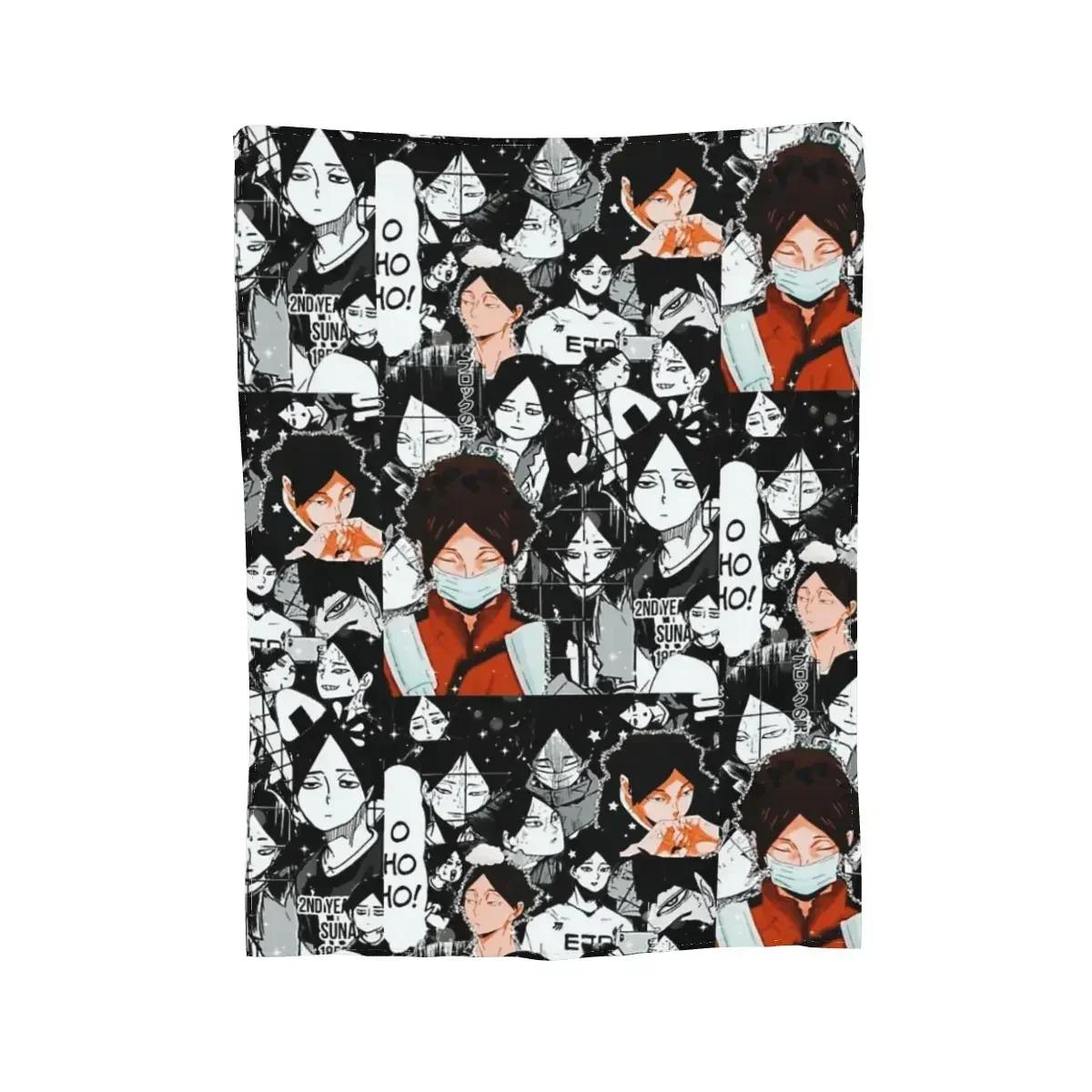 

Flannel Throw Blanket Suna Rintarou Manga Collage Blankets Bedspread Warm Plush Blanket for Bed Living room Picnic Travel Home 80x120cm(31x47inch)