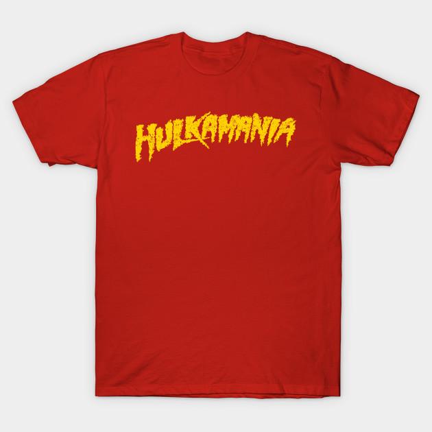 I like ts Heren Zwart Print T-shirt Hulkamania Geel Retro Vintage Geen-Knippen Transferpapier Print Katoenen T-shirt M rood