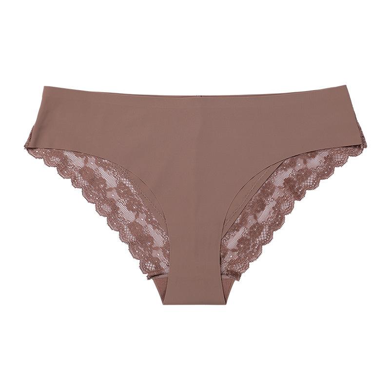 

Sexy animal pattern panties ice silk seamless breathable low-rise sports lace spliced women s briefs S