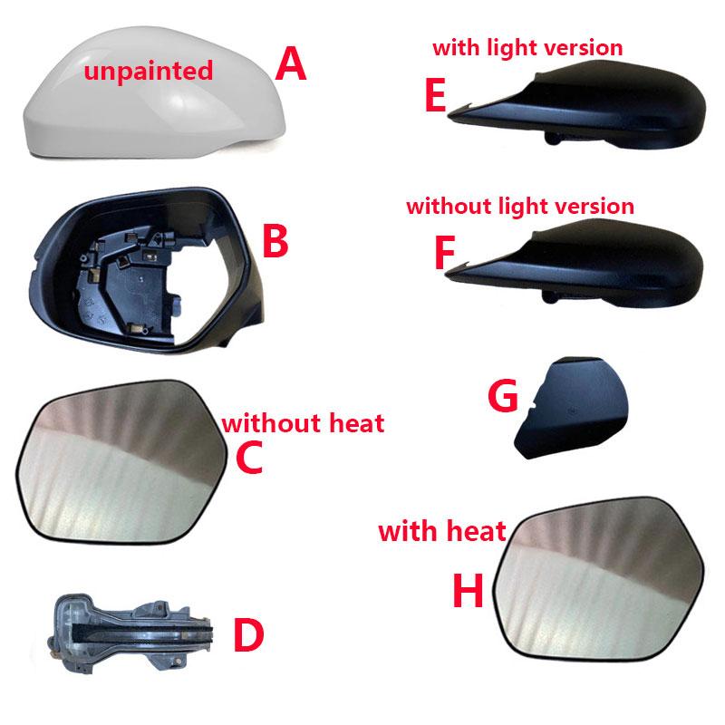 For Honda Vezel HRV 2015- Car Rearview Mirror Lower Base Cover Cap Lid Wing Door Side Mirror Frame Light Lamp Glass