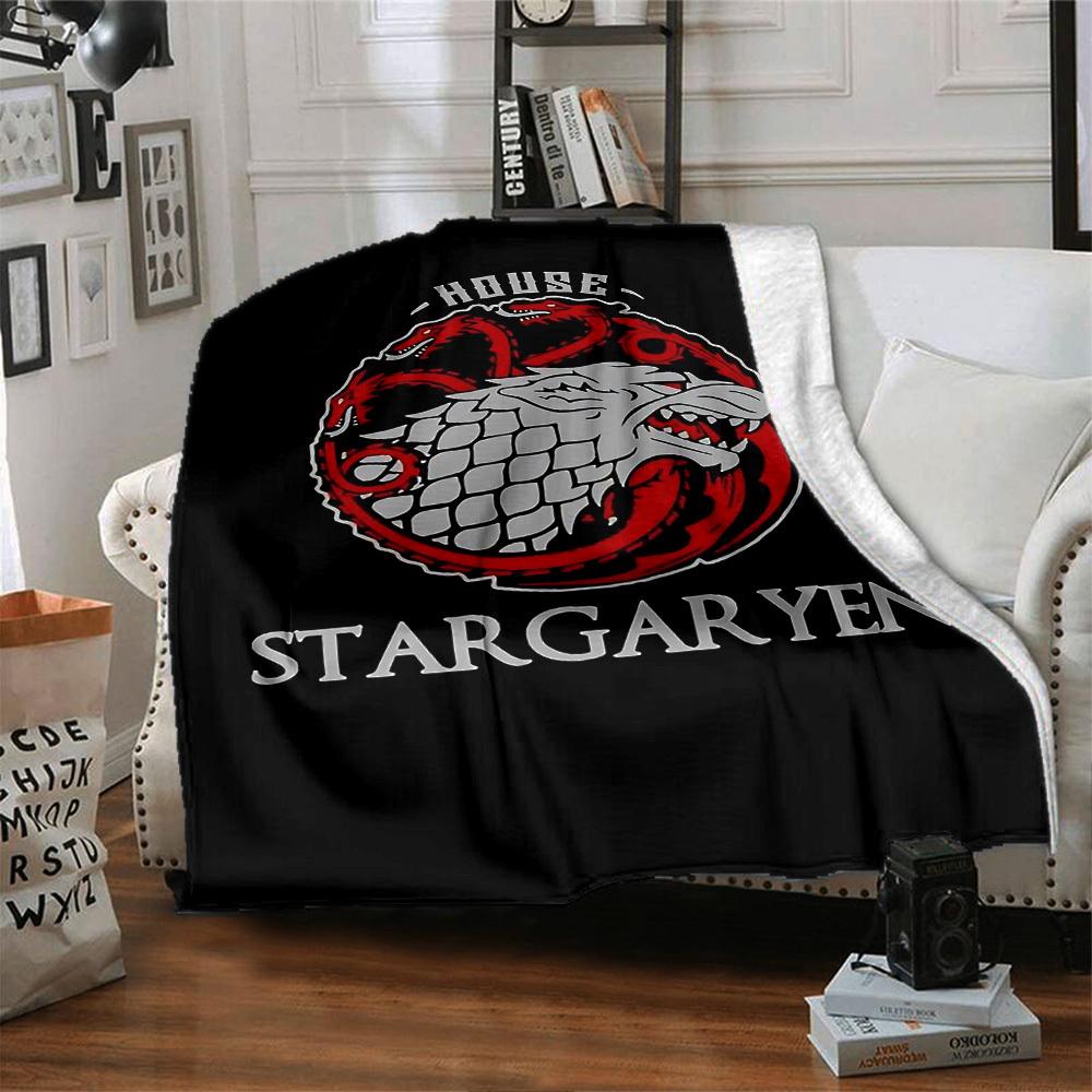 1pc House Stargaryen Soft Flannel All Season Throw for Home, Office, Outdoor UseDurable Comfort Soft Warm Throw for Home