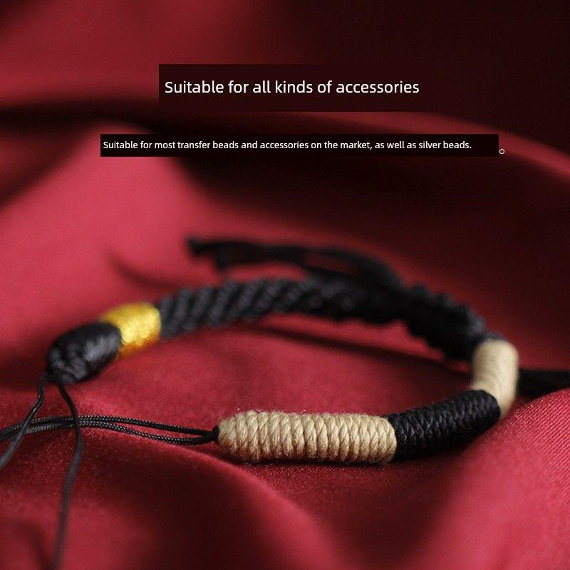 

Ремешок для переноски Полуфабрикаты Нанизывание бусин Ношение Золото Серебро Бусины Аксессуары Ручная работа Плетеный веревочный браслет Материал для DIY Коллекция Серия Tibetan black hand rope semi-finished products