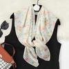 Foulard Leggero in Seta Floreale 90x90 - Sciarpa Decorativa Traspirante per Donna