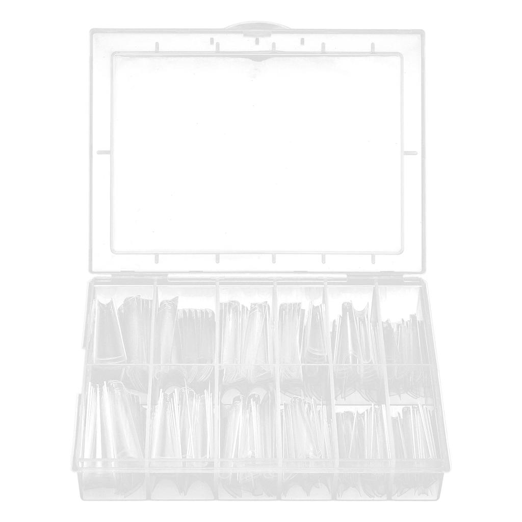 240pcs Extra Long Nail Tips Artificial French False Nail Tips for DIY Nail SalonTransparent