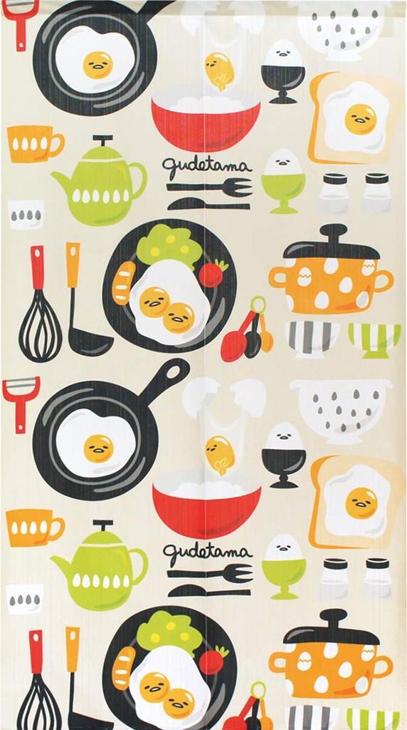 Noren Kobo Noren Width 85 x Length Kitchen 92199 Tapestry, 150cm, Gudetama, Goods, Food,