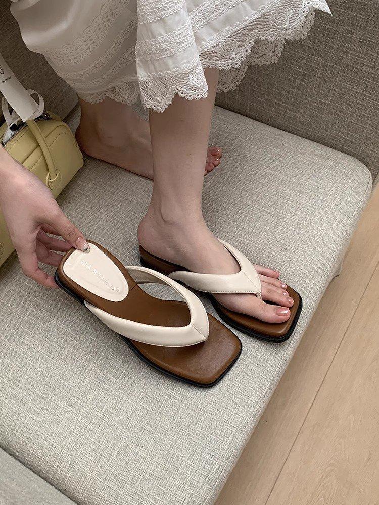 

[youshilai] Slippers women s summer wear 2025 new models with skirts, cool slippers thick-soled flip-flops women 40