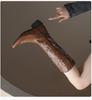 Cowhide Version~ Retro Embroidered Thread Leather Western Cowboy Boots Women's Autumn Pointed Thick Heel Sleeve Versatile Knight Boots Women