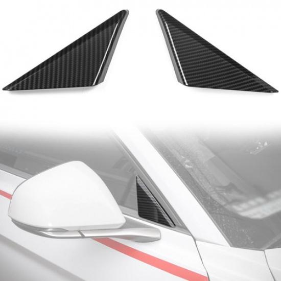 

Carbon Fiber Front Window Triangle Plate Decor Cover for Ford Mustang 2016+