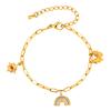 Fresh And Sweet Wind Ladies Stainless Steel Sun Rainbow Butterfly Bracelet Gold Jewelry Br-2625