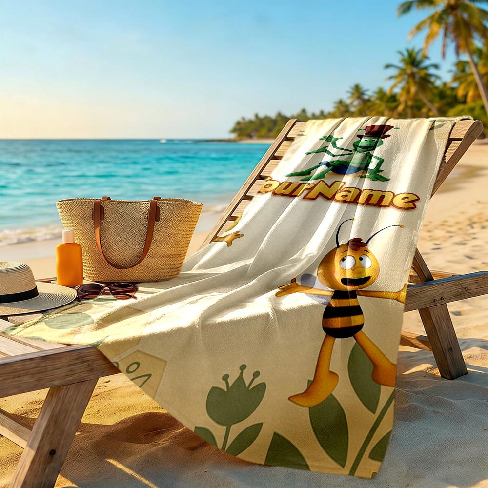 Biene Maja Customizable Name Beach Towel Super Soft & Absorbent