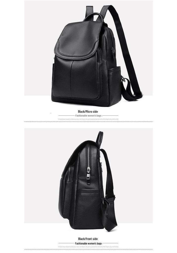 Zaino Multifunzionale da Donna in Vera Pelle 2026: alla moda, grande capacità, doppio spallaccio, pelle bovina strato superiore, viaggio casual.