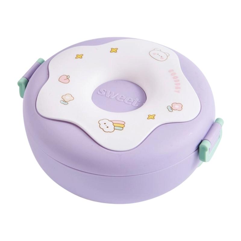 Shape Compartment Lunch Box Light Weight Leakproof Snacks Food Box Outdoor Picnic Food Container Enduring фиолетовый