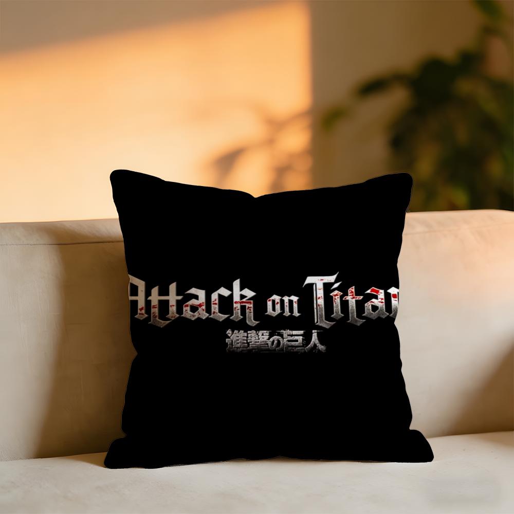Attack on Titan Kissenbezug Gemütliches Samt-Kissen Weiches Warmes Kissen für Sofa Bett