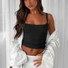 Women Summer Slim Versatile Camisole Vest Suspenders U-Neck Inside Bottoming Shirt Short Inner Tank Top Solid Color