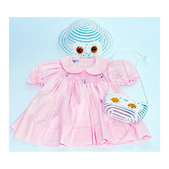 Dress Baby Dress Smocking Dress Embroidery Smocking Dress Hat & Bag Set Smocking Dress Marie 90 & Hat & Bag Set 50 White Select!! Free Gift Wrapping