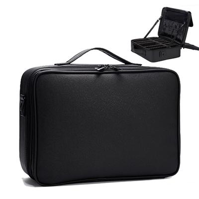 High Quality PU Leather Makeup Bag For Women With Shoulder Strap Waterproof Travel Large Capacity Cosmetic Case