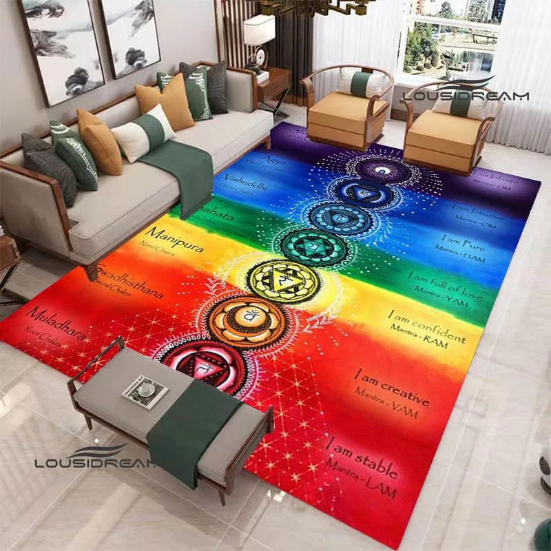 3D Chakra Printed Carpet Non-slip Carpet Door Mat Yoga Mat Bedroom Decoration Area Rug Bedroom Decor Birthday Gift