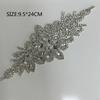 1 STÜCK AB Silber Strass Applikation Blumenaufnäher Aufbügeln/aufnähen Hochzeitskleid Zubehör Für Kleiderdekoration