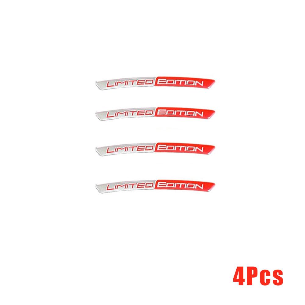 

4pcs Aluminium Alloy LIMITED EDITION Emblem Car Wheel Hub Stickers Decal Tire Rim Decorative Strips Auto Exterior Accessories
