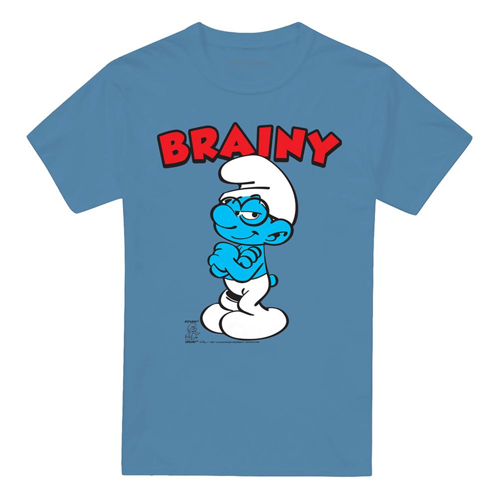 The Smurfs Unisex Adult Brainy Smurf Ringspun Cotton T-Shirt