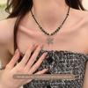 New Chinese Style Black Lion Necklace Women's Sweater Chain Fashionable Cool Luxury Minimalist Retro Titanium Steel Pendant