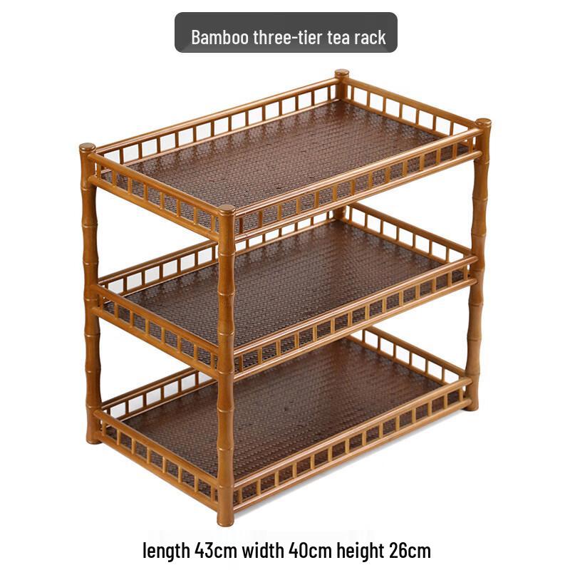 

TLAKEHO 3-Tier Bamboo Tea Set Storage Rack