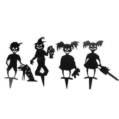 4pcs Halloween Garden Art Cute Zombies Outdoor Specter Statues for Garden Lawn Yard Halloween Party