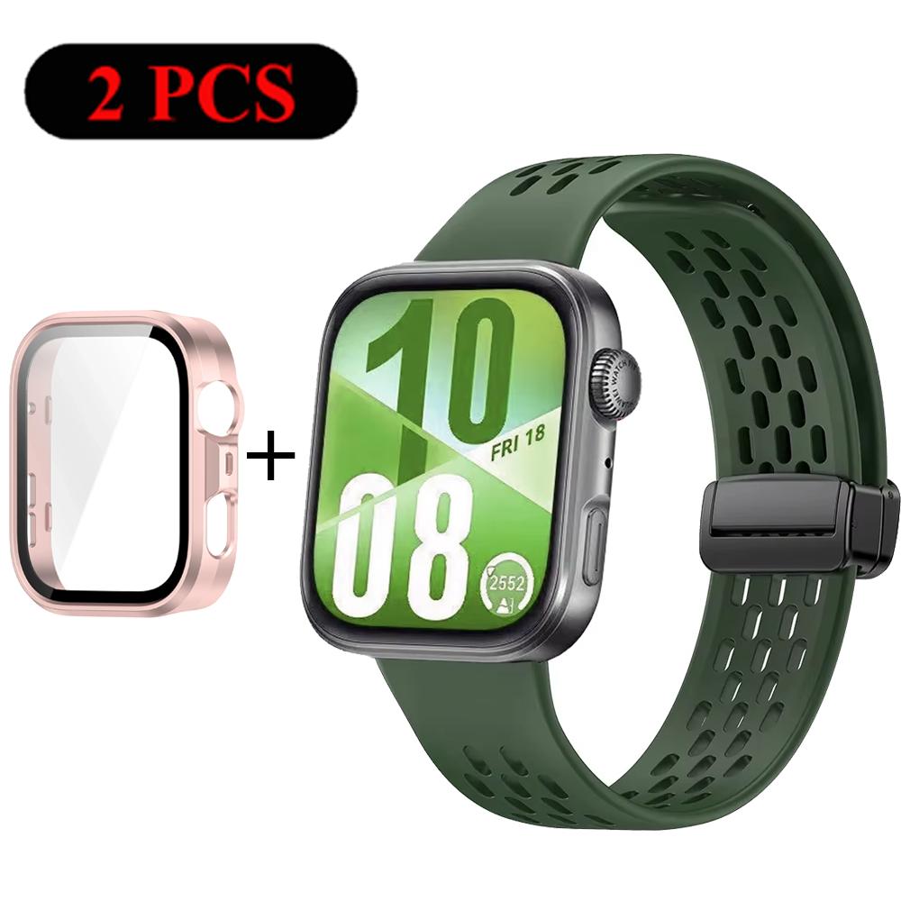 Armband+Hülle Silikonband für Huawei Watch Fit 4 Pro Fit 4 Bequemes Armband für Huawei Watch Fit 3 Atmungsaktives PC-Gehäuse